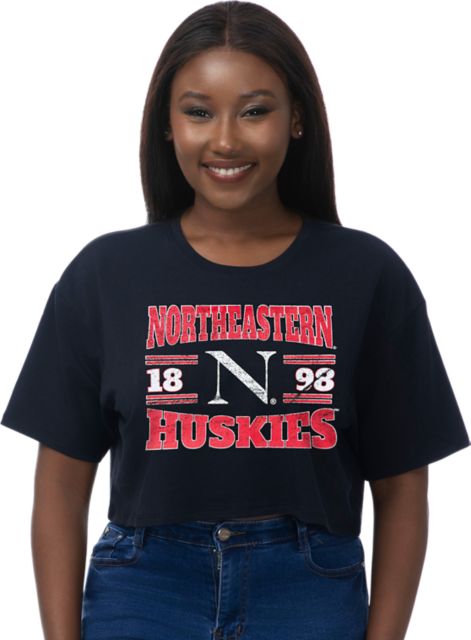 Northeastern University Huskies Women's Boxy Crop Short Sleeve T-Shirt