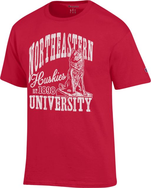 Northeastern University Huskies Statue Short Sleeve T-Shirt