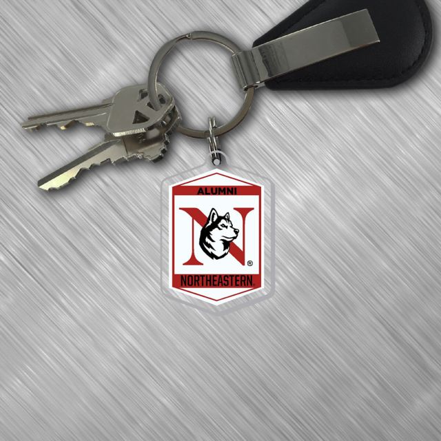 Northeastern University Lasercut Keychain