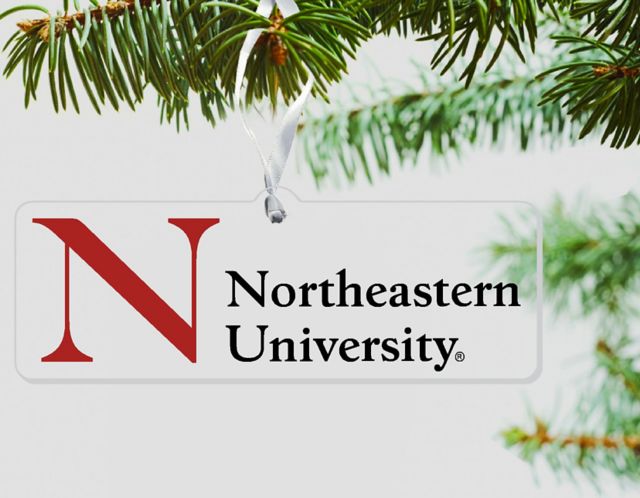 Northeastern University 3'' x 4'' Etched Plexiglass Ornament