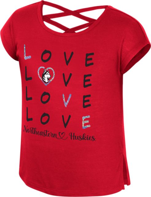 Northeastern University Huskies Youth Girl Ember Cross Back T-Shirt