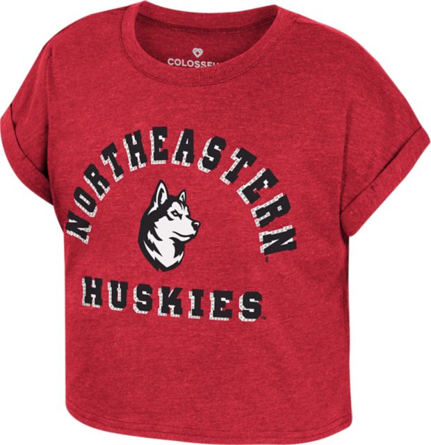 Northeastern University Huskies Youth Girl Sparkle Crop T-Shirt