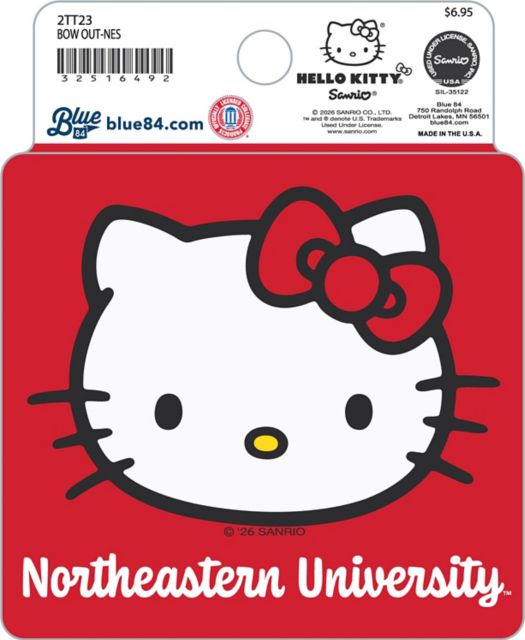 Northeastern University Hello Kitty Full Size Sticker
