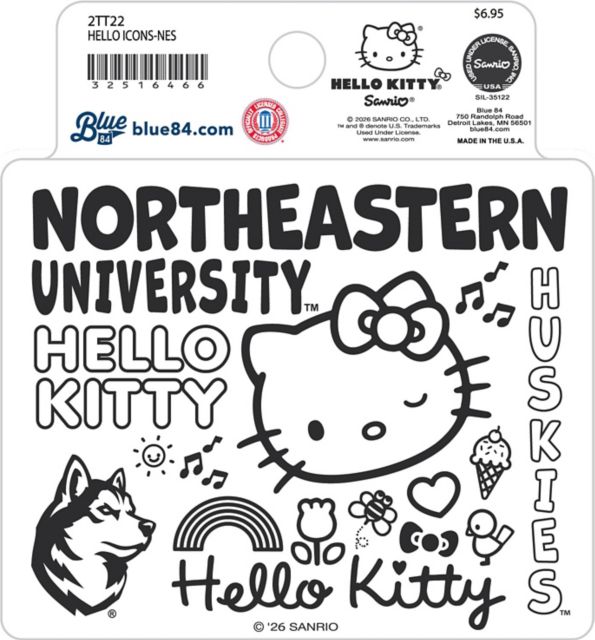 Northeastern University Hello Kitty Full Size Sticker
