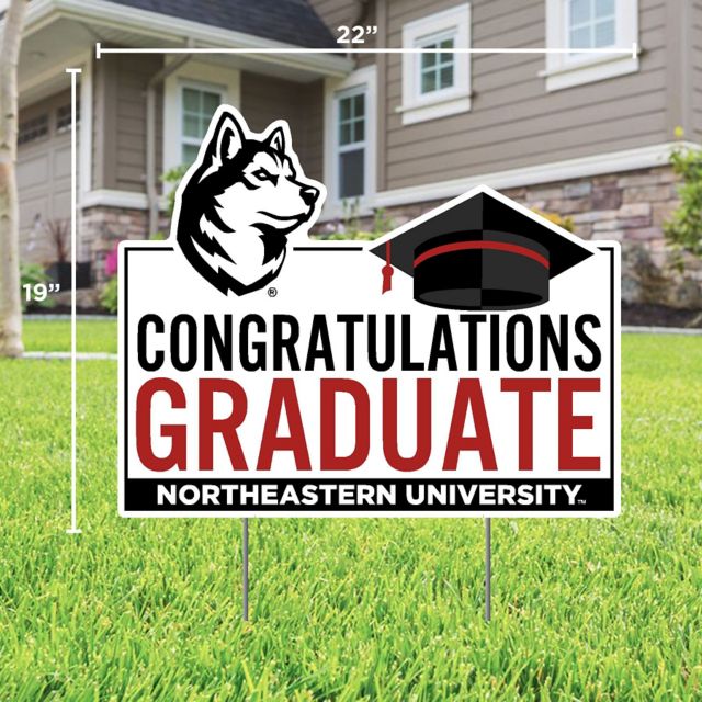 Northeastern University Grad Lawn Sign