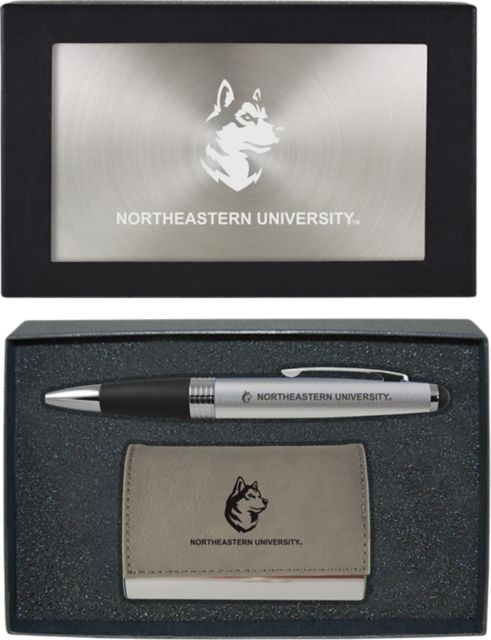 Northeastern University Huskies Pen and Business Card Holder Set