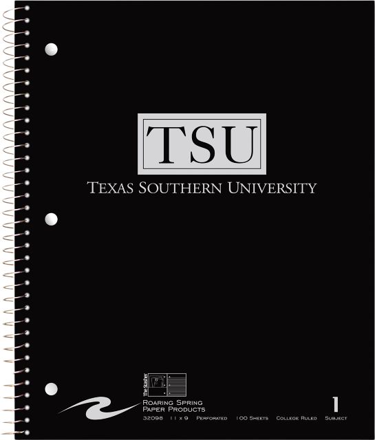 Texas Southern University Notebook 100-Sheet