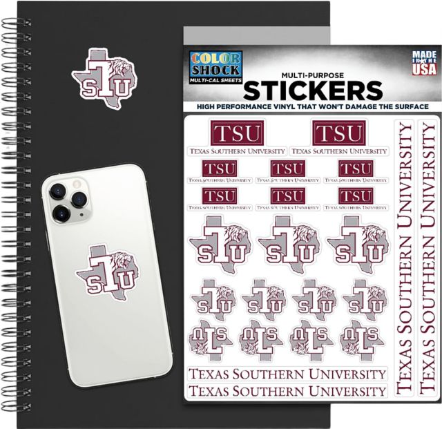 Texas Southern University Tigers Sticker Sheet