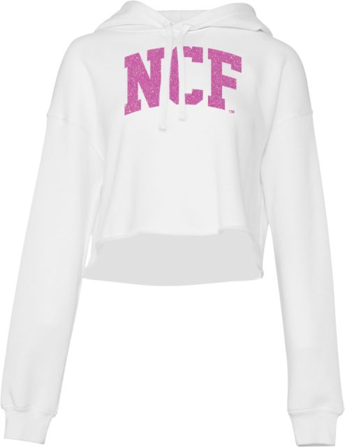 New College of Florida Bella + Canvas Womens Cropped Fleece Hood D Glitter - ONLINE ONLY