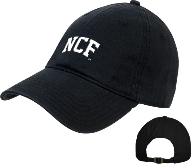New College of Florida Black Unstructured Adjustable Low Profile Hat Arch NCF Embroidery - ONLINE ONLY