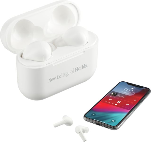 New College of Florida Braavos Pro True Wireless Auto Pair Earbuds Wordmark Engraved - ONLINE ONLY