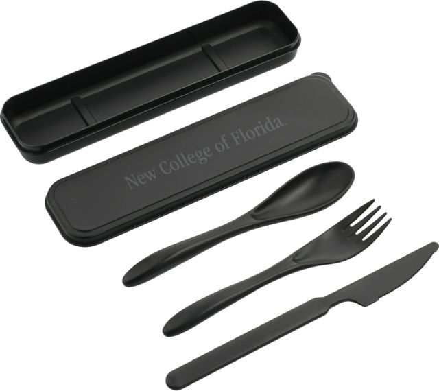 New College of Florida Bamboo Fiber Cutlery Set Wordmark Engraved - ONLINE ONLY