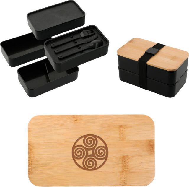 New College of Florida Stackable Bamboo Fiber Bento Box Primary Engraved - ONLINE ONLY