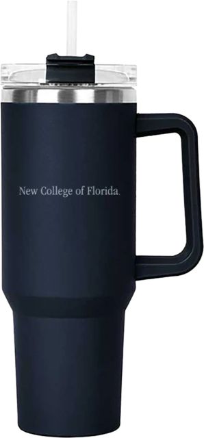 New College of Florida Hippo Mug & Straw Lid with Twist Closure 40 oz Wordmark Engraved - ONLINE ONLY