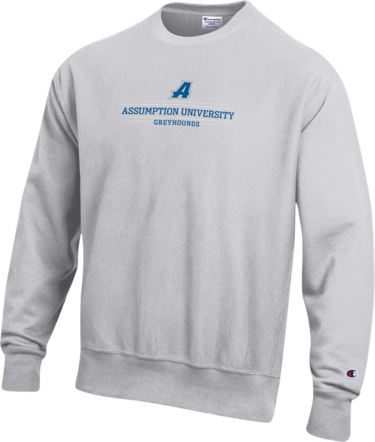 Assumption University Greyhounds Reverse Weave Crewneck Sweatshirt