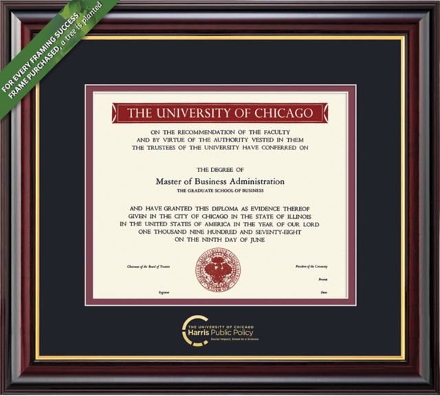 The University of Chicago Harris Public Policy Windsor 8.5 x 11 Diploma Frame