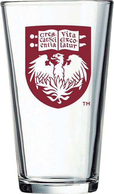 The University of Chicago 16 oz. Glass