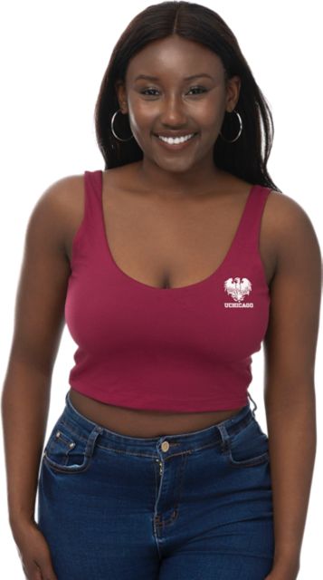 The University of Chicago Women's V-Neck Cropped Tank Top
