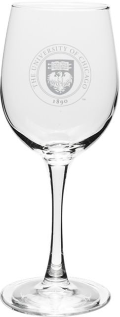 The University of Chicago 12 oz. Etched Wine Glass