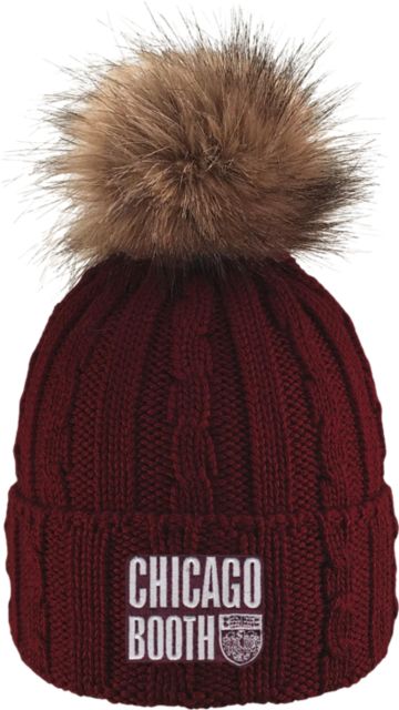 The University of Chicago Booth School of Business Women's Fur Pom Beanie