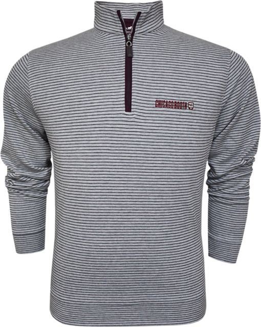 The University of Chicago Booth School of Business Heathered Stripe 1/4 Zip