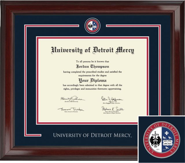 University of Detroit Mercy Showcase Diploma Frame