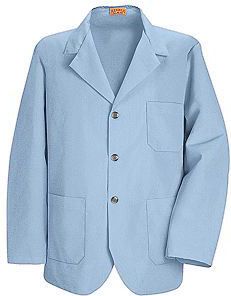 UNISEX Lapel Counter Coat Light Blue XL