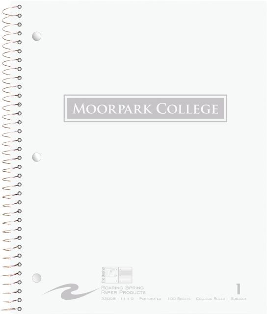 Moorpark College 1 Subject Notebook