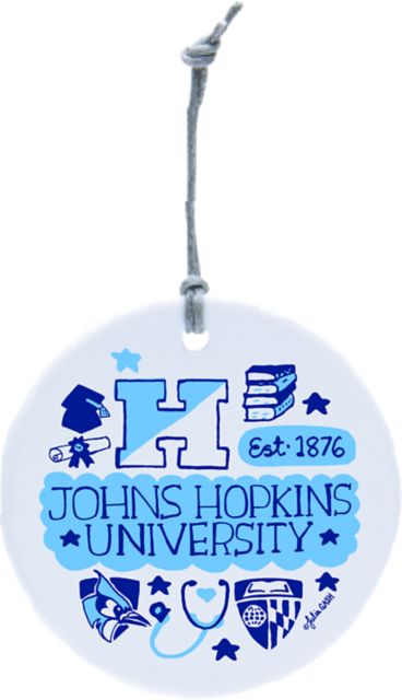 Johns Hopkins University Ceramic Circle Ornament