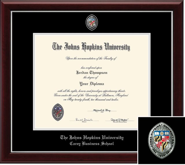 Church Hill Classics, Masterpiece; 14x17 H Bachelors,Masters,PhD,  Carey Business School Diploma Frame - ONLINE ONLY