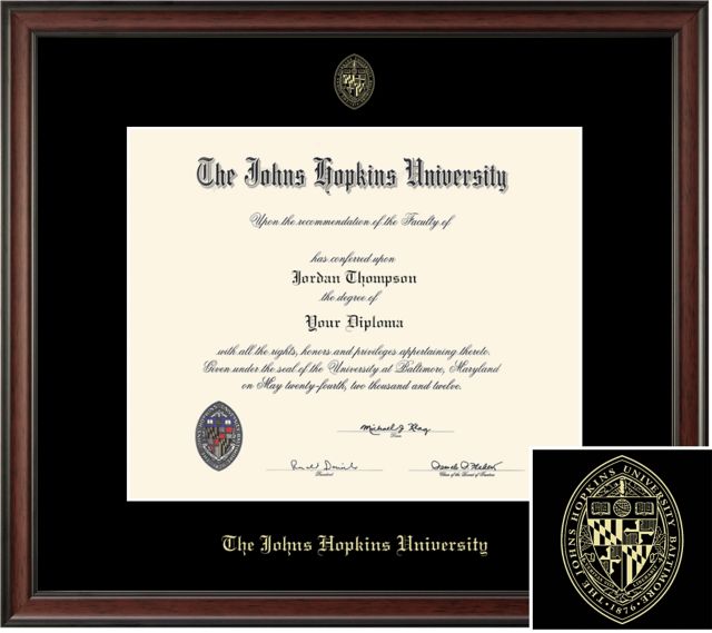 Johns Hopkins University 14 x 17 Studio Diploma Frame