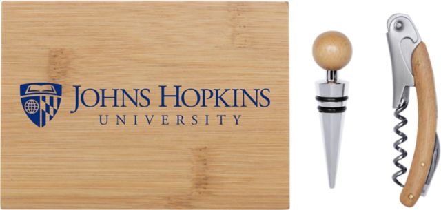 Johns Hopkins University Bamboo Wine Tool Set