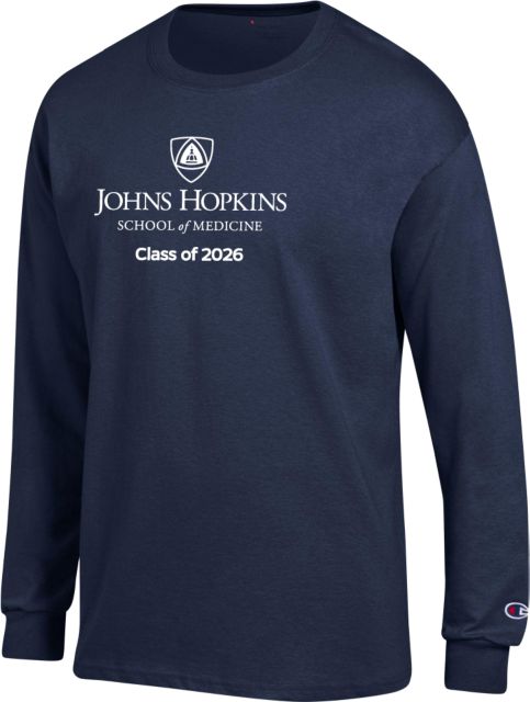 John Hopkins Champion Long Sleeve T Shirt JH School of Medicine Class of 2026 Stacked - ONLINE ONLY