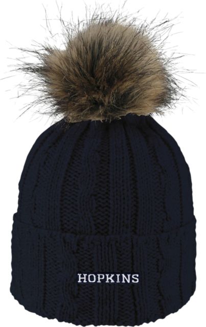 Johns Hopkins University Women's Fur Pom Beanie