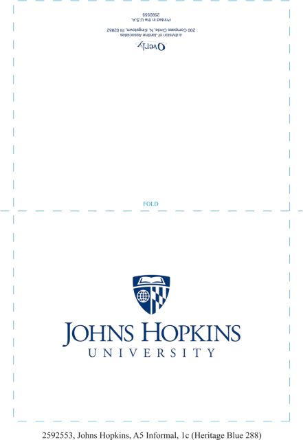 Johns Hopkins University 10 Pack Notecard