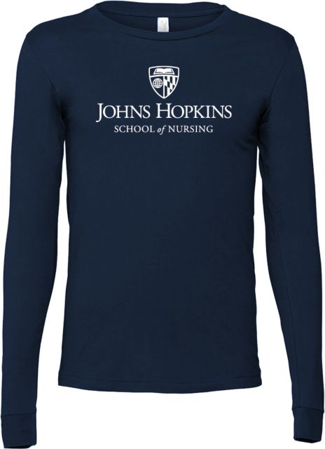Johns Hopkins Bella + Canvas Jersey Cotton Long Sleeve T Shirt Johns Hopkins - SON - ONLINE ONLY
