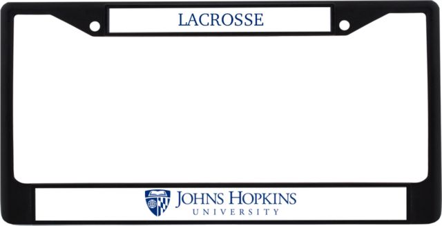 Johns Hopkins Metal License Plate Frame in Johns Hopkins Primary Mark Flat - ONLINE ONLY
