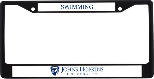 Johns Hopkins Metal License Plate Frame in Johns Hopkins Primary Mark Flat - ONLINE ONLY