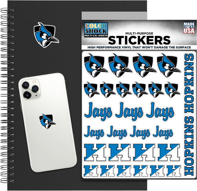 Johns Hopkins University Blue Jays Sticker Sheet