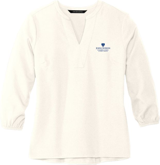 Johns Hopkins Mercer + Mettle Womens 3/4 Sleeve Crepe Blouse Johns Hopkins - Bloomberg School of Public Health - ONLINE ONLY