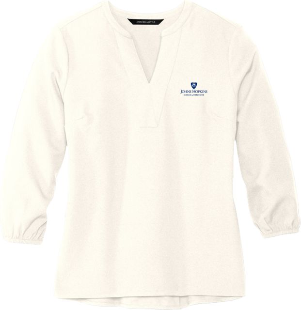 Johns Hopkins Mercer + Mettle Womens 3/4 Sleeve Crepe Blouse Johns Hopkins - School of Medicine - ONLINE ONLY