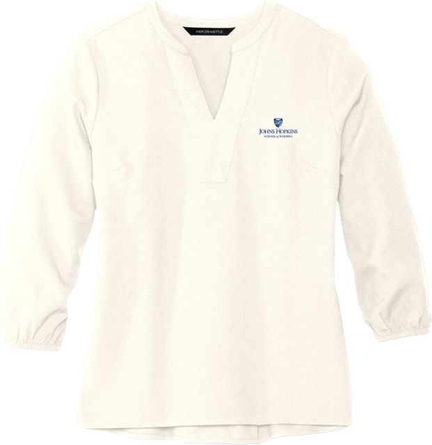 Johns Hopkins Mercer + Mettle Womens 3/4 Sleeve Crepe Blouse Johns Hopkins - School of Nursing - ONLINE ONLY