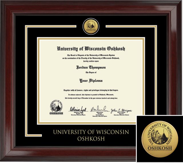 University of Wisconsin Oshkosh 8x10 Showcase Diploma Frame