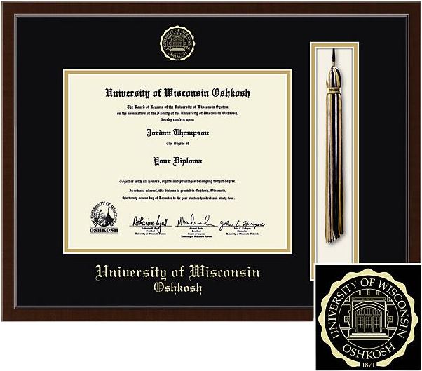 University of Wisconsin Oshkosh Tassel Diploma Frame