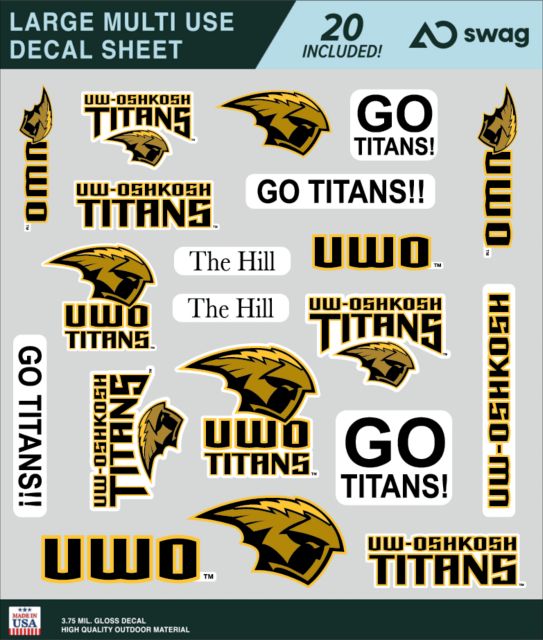 University of Wisconsin Oshkosh Large Sticker Sheet