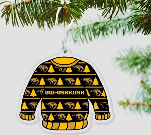 University of Wisconsin Oshkosh Titans 3'' x 4'' Etched Ornament
