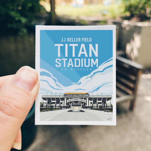 University of Wisconsin Oshkosh Vinal Sticker Titan Stadium