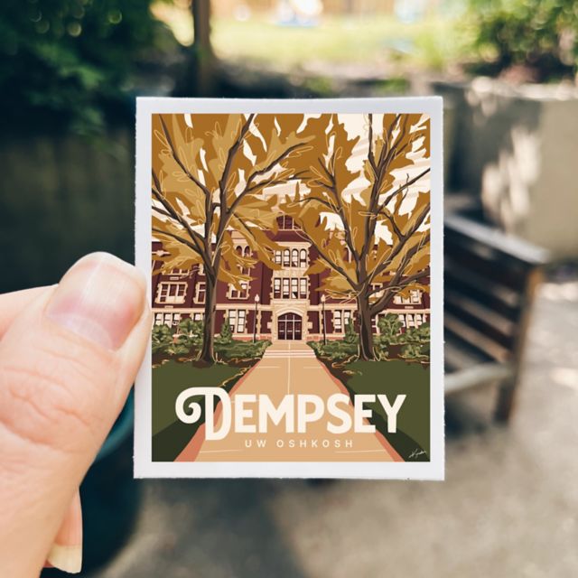 University of Wisconsin Oshkosh Vinal Sticker Dempsey