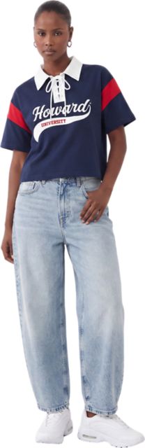 Howard University HBCU Women's Lace Up Polo