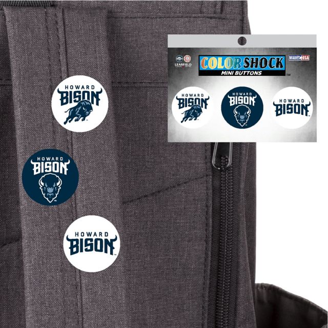 Howard University Bison Mini Button - 3 Pack